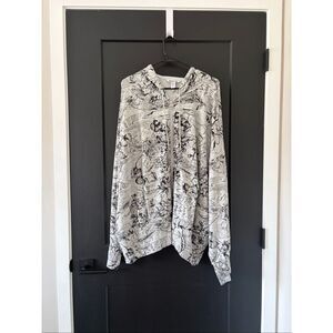 NWT Athleta Balance Hoodie Full Zip Floral/Grey Plus Size 3X